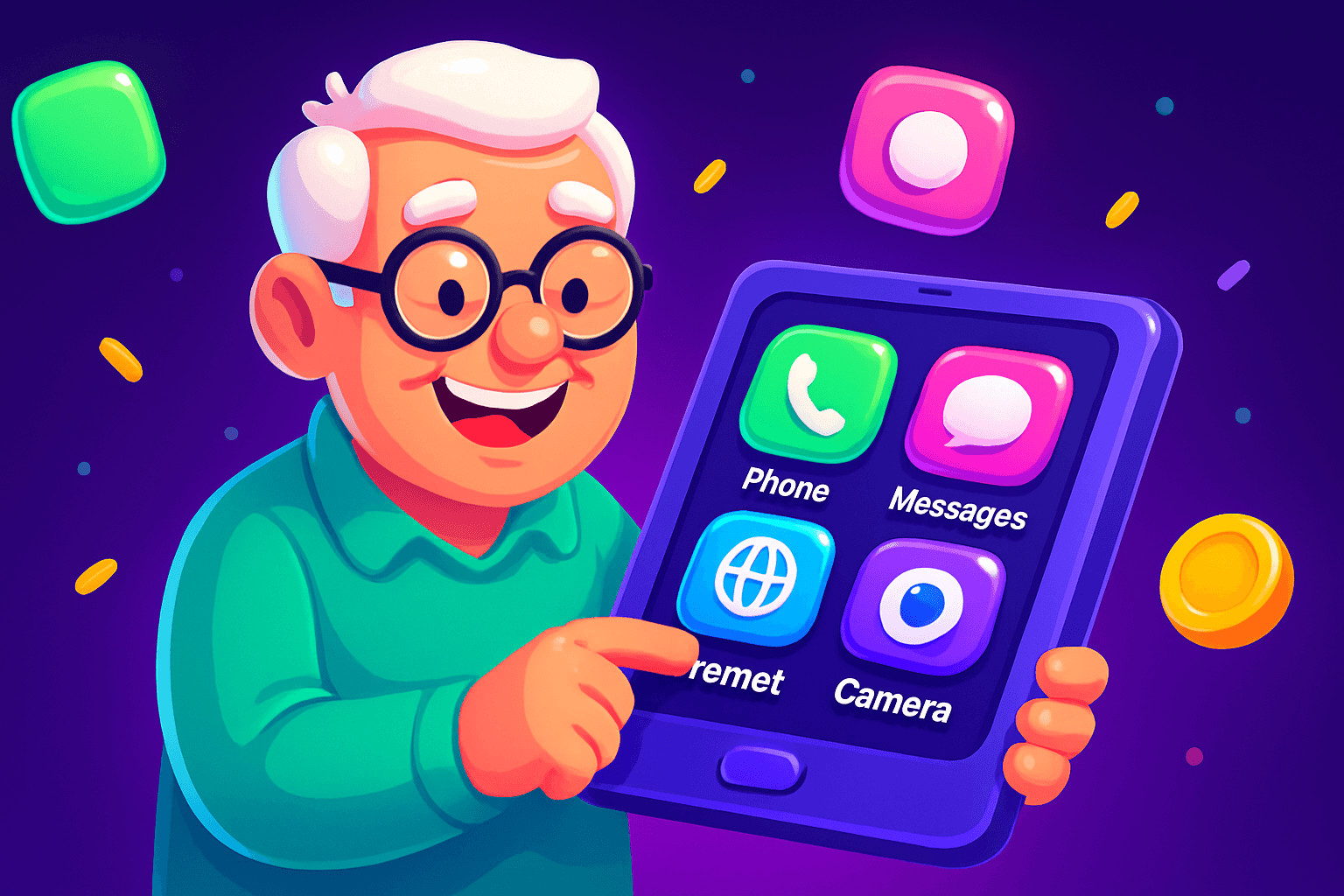 Accessible apps with simple interfaces for older users