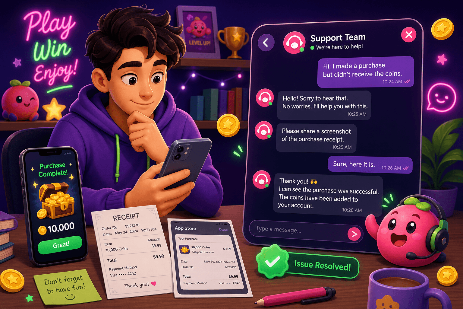 Fix a stuck app payout: contact support and escalate