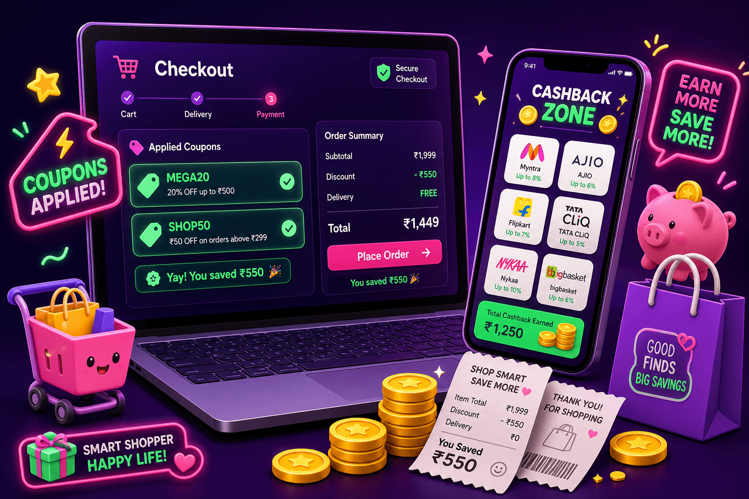 How to Stack Coupons and Cashback Apps Safely