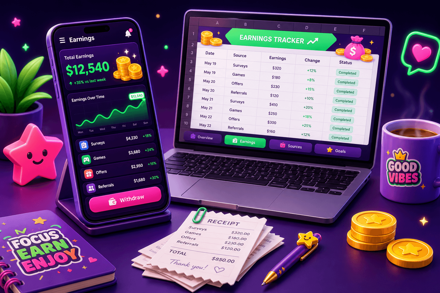 How to Track Phone App Earnings for Taxes, Fast