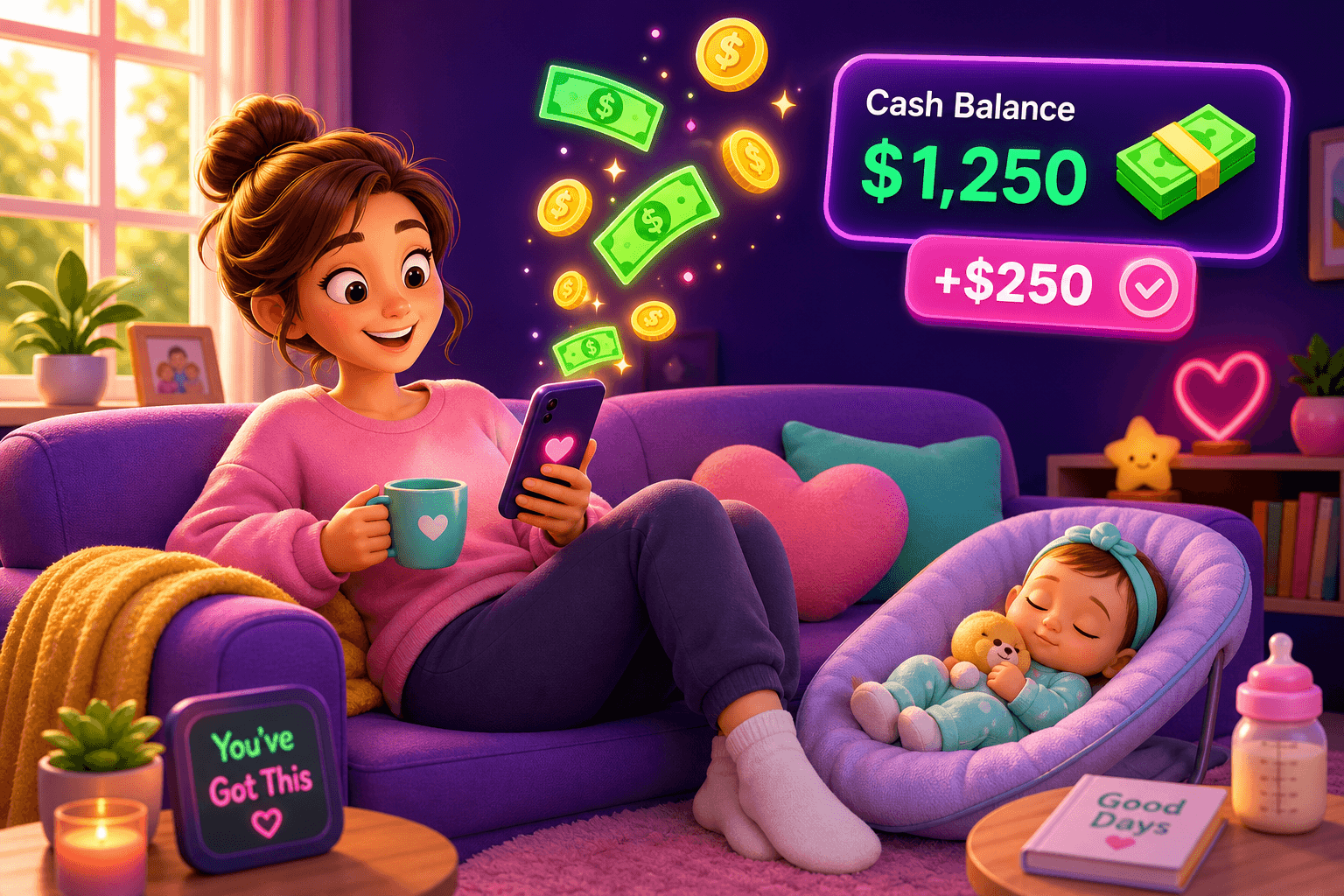 Nap-time apps parents can use to earn cash