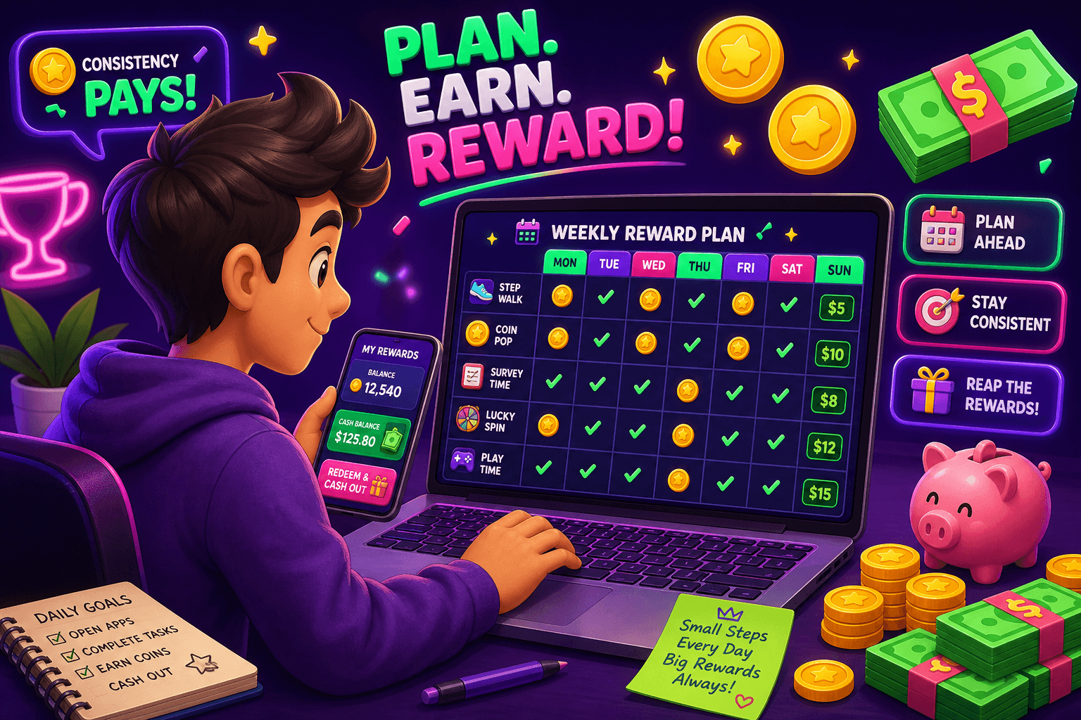 Rotate reward apps weekly to reduce ban risk