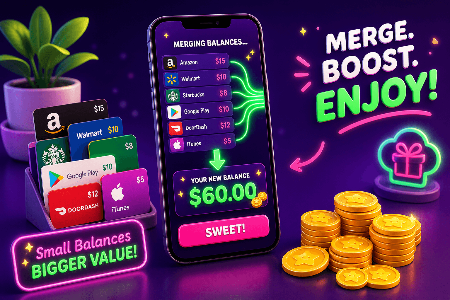 Set up auto-redemption for tiny gift card balances